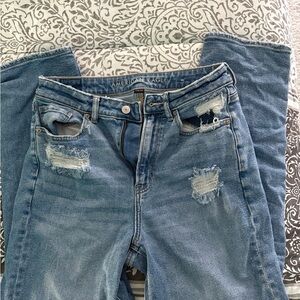 American Eagle Outfitters Women's Blue Distressed Jeans 8